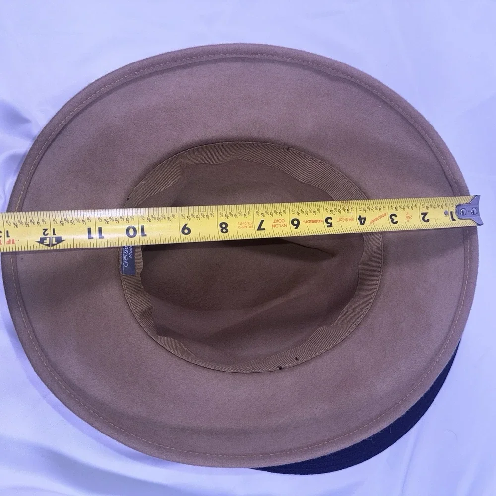 Gelso Bianco Brown Pinch  Wool Fedora Hat Italy Wide Brim